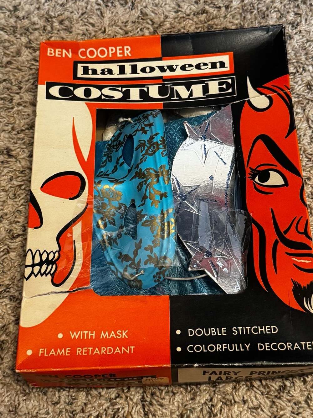 Vtg 1960s Ben Cooper Fairy Princess Costume Style 675 SZ Lg Boxed Complete Rayon